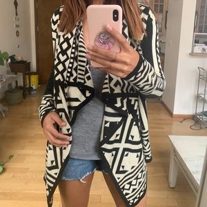 Black and White Staring at Stars Sweater